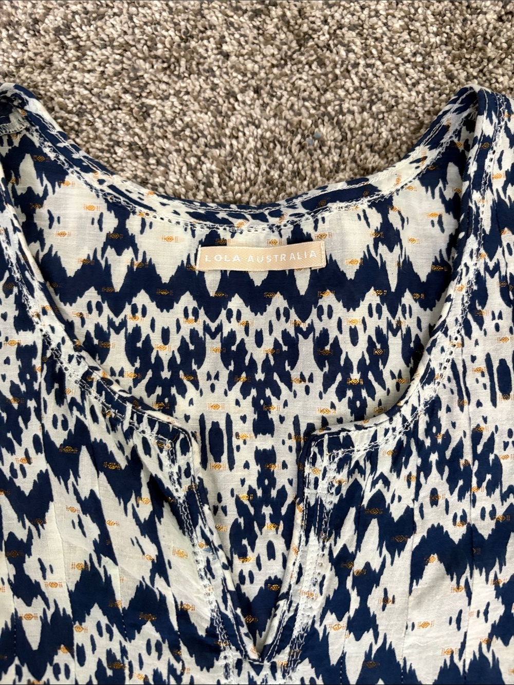 Lola Australia Morocco Mini/Midi Dress in 'Apple Navy' - Picture 3 of 7